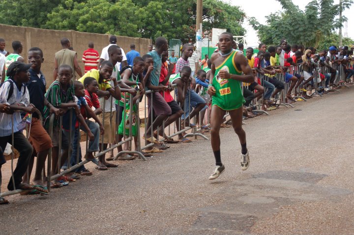 Athlete running marathon